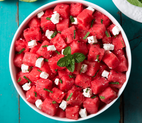 Photo of a bariatric recipe for watermelon and feta salad